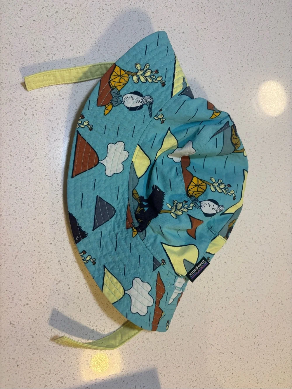 Patagonia reversible Kids bucket sun Hat in Teal